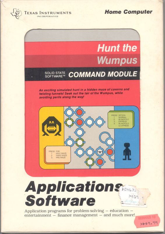 Hunt The Wumpus box art for TI-99